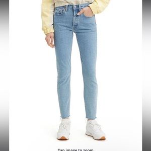 Levi's® 501 Stretch Hi-Rise Raw Hem Skinny Jeans - color: tango chalk